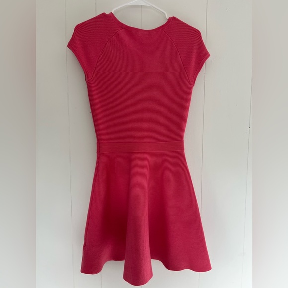 Trina Turk Fit & Flare Knit Cozumel Ribbed Sweater Dress in Hot Coral Pink - Picture 9 of 10